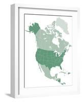 North America Vector Map-Refe-Framed Art Print