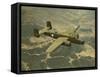 North American Aviation's B-25 Mitchell Bomber in Flight During World War 2-null-Framed Stretched Canvas