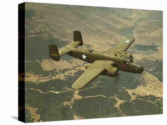 North American Aviation's B-25 Mitchell Bomber in Flight During World War 2-null-Stretched Canvas