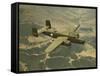 North American Aviation's B-25 Mitchell Bomber in Flight During World War 2-null-Framed Stretched Canvas