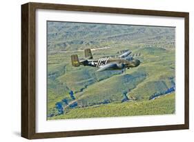 North American B-25G Mitchell Bomber in Flight Near Mesa, Arizona-null-Framed Photographic Print