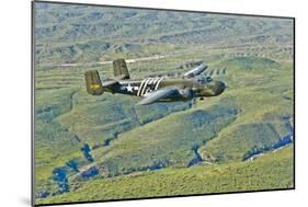 North American B-25G Mitchell Bomber in Flight Near Mesa, Arizona-null-Mounted Photographic Print