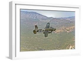 North American B-25G Mitchell Bomber in Flight Near Mesa, Arizona-null-Framed Photographic Print