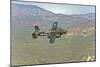 North American B-25G Mitchell Bomber in Flight Near Mesa, Arizona-null-Mounted Photographic Print