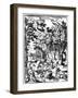 North American Huron Indians Hunting and Preparing Food in Woodland, 1686-null-Framed Giclee Print