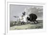 North American Indian Hunting Buffalo, 1861-null-Framed Giclee Print