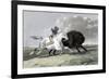 North American Indian Hunting Buffalo, 1861-null-Framed Giclee Print