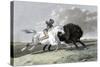 North American Indian Hunting Buffalo, 1861-null-Stretched Canvas