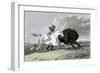 North American Indian Hunting Buffalo, 1861-null-Framed Giclee Print