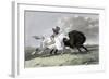 North American Indian Hunting Buffalo, 1861-null-Framed Giclee Print