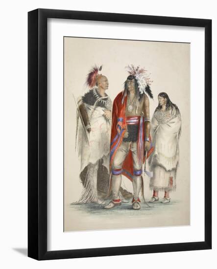 North American Indians, from Catlin's North American Indian Portfolio. Hunting Scenes and Amusement-George Catlin-Framed Giclee Print