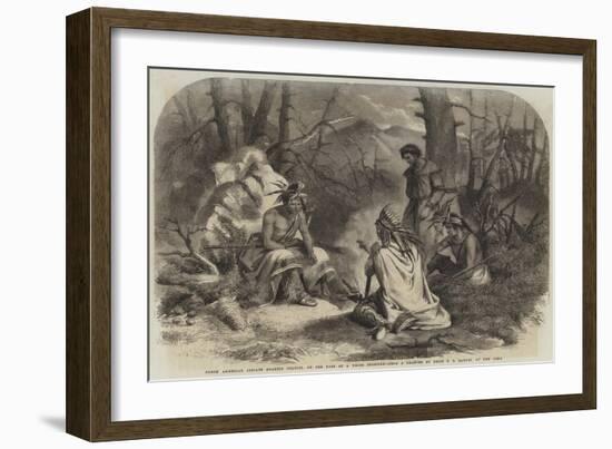North American Indians Holding Council on the Fate of a White Prisoner-Felix Octavius Carr Darley-Framed Giclee Print