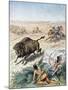 North American Indians Hunting Buffalo, C1870-null-Mounted Giclee Print