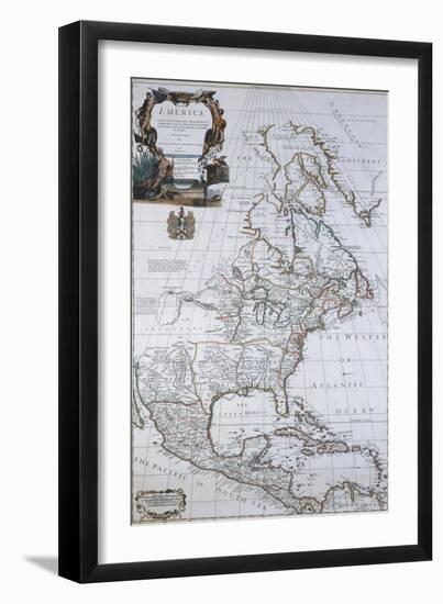 North American Map, 1710-Science Source-Framed Giclee Print