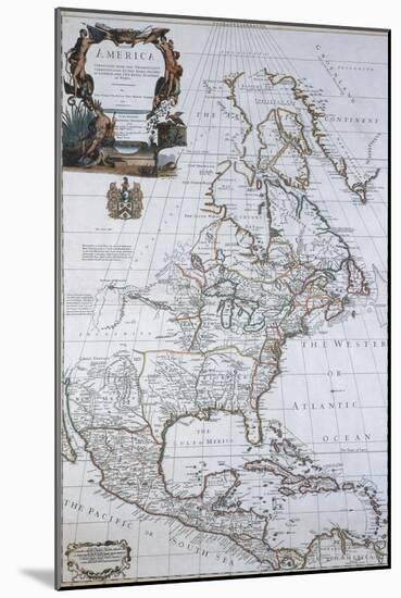 North American Map, 1710-Science Source-Mounted Giclee Print