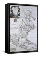 North American Map, 1710-Science Source-Framed Stretched Canvas