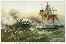 Naval Duel Between the Constitution and Guerriere-North American-Mounted Giclee Print