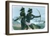 North American San Francisco Indians Hunting with Bows and Arrows, C1840-null-Framed Giclee Print