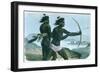 North American San Francisco Indians Hunting with Bows and Arrows, C1840-null-Framed Giclee Print