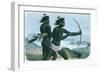 North American San Francisco Indians Hunting with Bows and Arrows, C1840-null-Framed Giclee Print