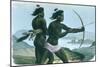 North American San Francisco Indians Hunting with Bows and Arrows, C1840-null-Mounted Giclee Print