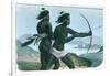 North American San Francisco Indians Hunting with Bows and Arrows, C1840-null-Framed Giclee Print