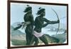 North American San Francisco Indians Hunting with Bows and Arrows, C1840-null-Framed Giclee Print