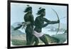 North American San Francisco Indians Hunting with Bows and Arrows, C1840-null-Framed Giclee Print