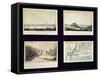 North American Scenes and a Map of New York, c.1772-null-Framed Stretched Canvas