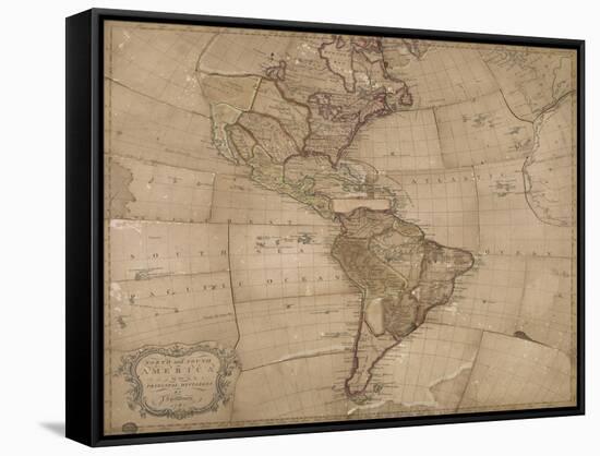 North and South America in its Principal Divisions, London, 1767-John Spilsbury-Framed Stretched Canvas