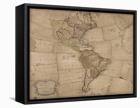 North and South America in its Principal Divisions, London, 1767-John Spilsbury-Framed Stretched Canvas