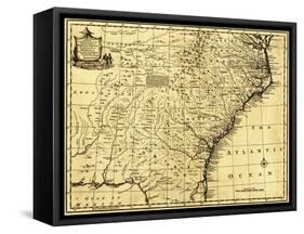 North and South Carolina & Georgia - Panoramic Map-Lantern Press-Framed Stretched Canvas