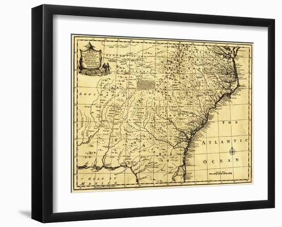 North and South Carolina & Georgia - Panoramic Map-Lantern Press-Framed Art Print