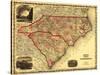 North and South Carolina - Panoramic Map-Lantern Press-Stretched Canvas