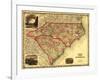 North and South Carolina - Panoramic Map-Lantern Press-Framed Art Print