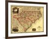 North and South Carolina - Panoramic Map-Lantern Press-Framed Art Print