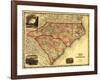 North and South Carolina - Panoramic Map-Lantern Press-Framed Art Print