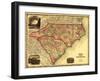 North and South Carolina - Panoramic Map-Lantern Press-Framed Art Print