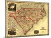 North and South Carolina - Panoramic Map-Lantern Press-Mounted Art Print