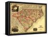 North and South Carolina - Panoramic Map-Lantern Press-Framed Stretched Canvas