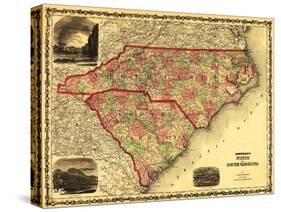 North and South Carolina - Panoramic Map-Lantern Press-Stretched Canvas