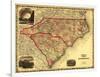 North and South Carolina - Panoramic Map-Lantern Press-Framed Art Print