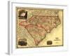 North and South Carolina - Panoramic Map-Lantern Press-Framed Art Print