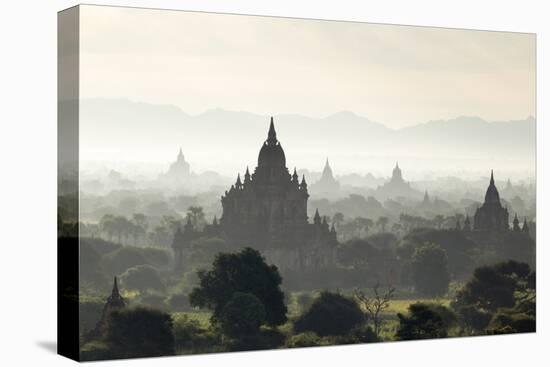 North and South Guni Temples Pagodas and Stupas in Early Morning Mist at Sunrise-Stephen Studd-Stretched Canvas