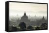 North and South Guni Temples Pagodas and Stupas in Early Morning Mist at Sunrise-Stephen Studd-Framed Stretched Canvas