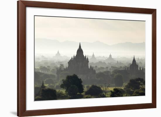 North and South Guni Temples Pagodas and Stupas in Early Morning Mist at Sunrise-Stephen Studd-Framed Photographic Print