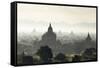 North and South Guni Temples Pagodas and Stupas in Early Morning Mist at Sunrise-Stephen Studd-Framed Stretched Canvas