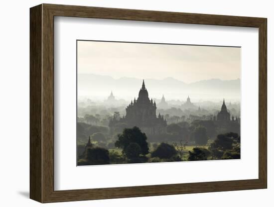 North and South Guni Temples Pagodas and Stupas in Early Morning Mist at Sunrise-Stephen Studd-Framed Photographic Print