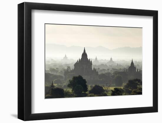 North and South Guni Temples Pagodas and Stupas in Early Morning Mist at Sunrise-Stephen Studd-Framed Photographic Print