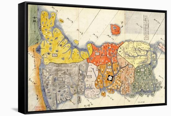 North and South Korea - Panoramic Map-Lantern Press-Framed Stretched Canvas